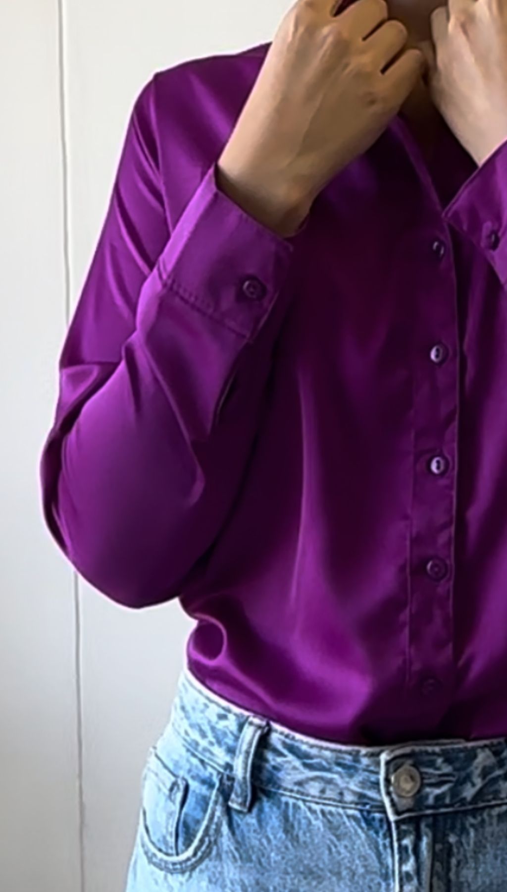 Camisa larga satín