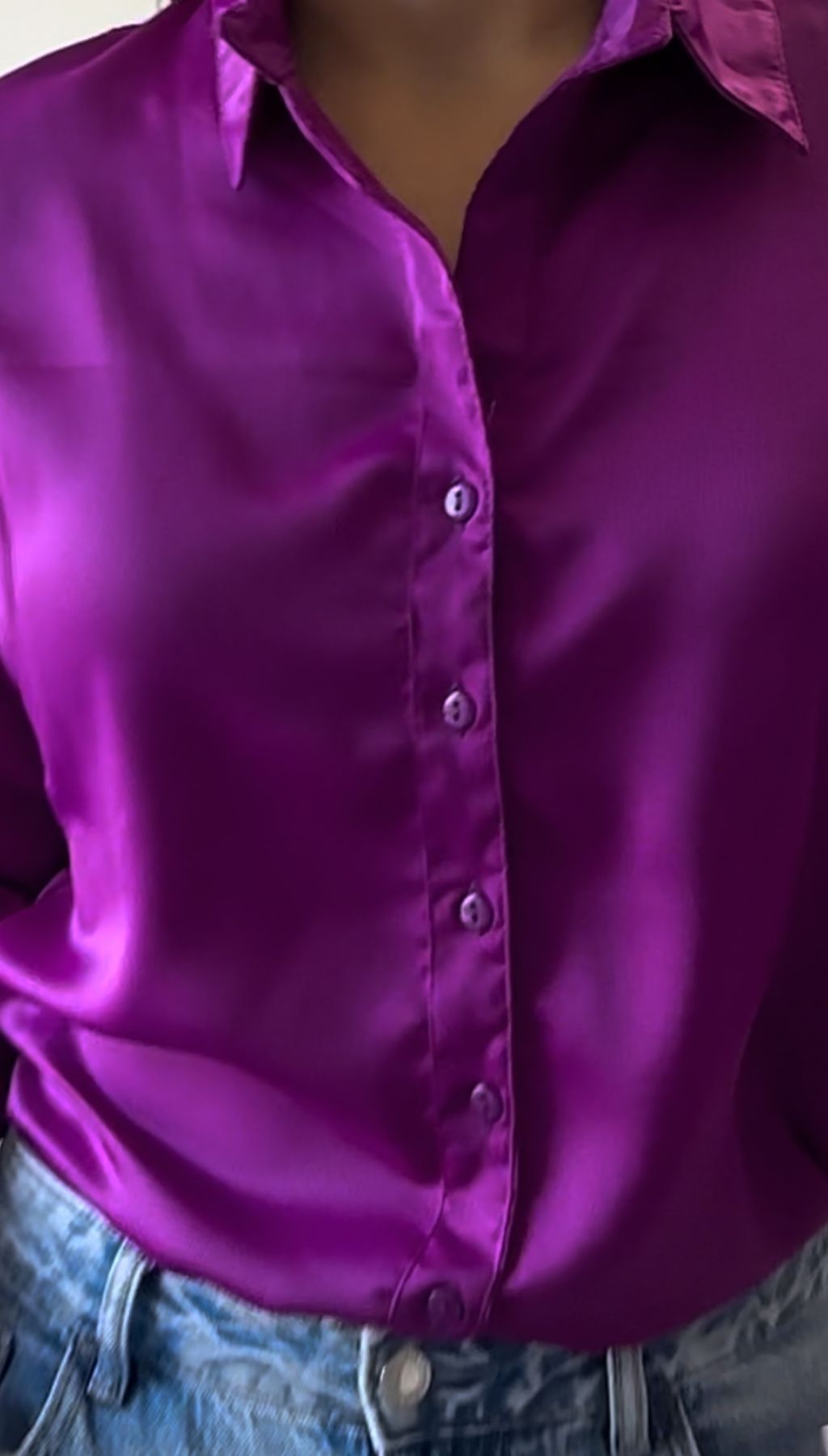 Camisa larga satín