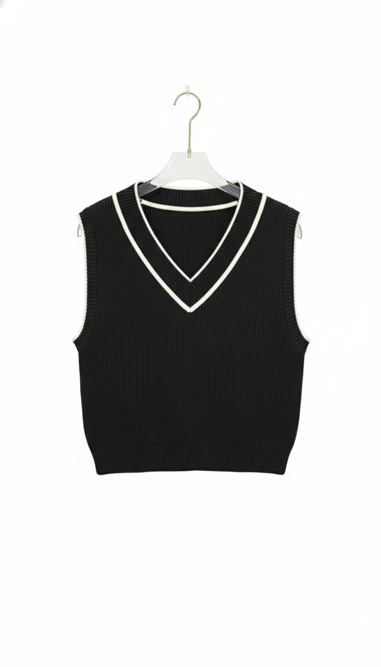 Chaleco tejido Cuello V