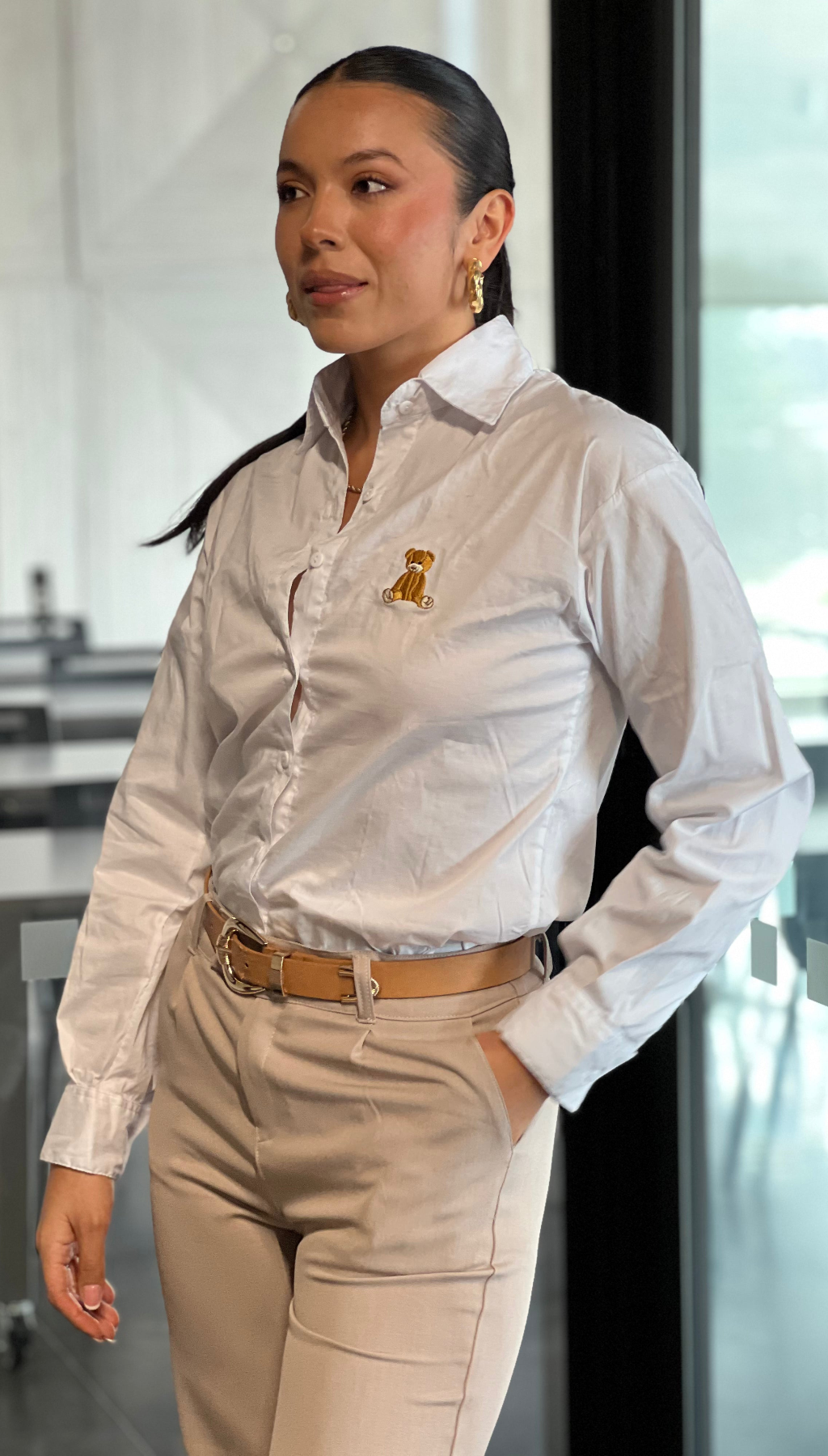Camisa oso bordado