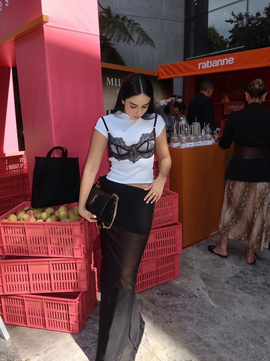 Falda mallatex larga