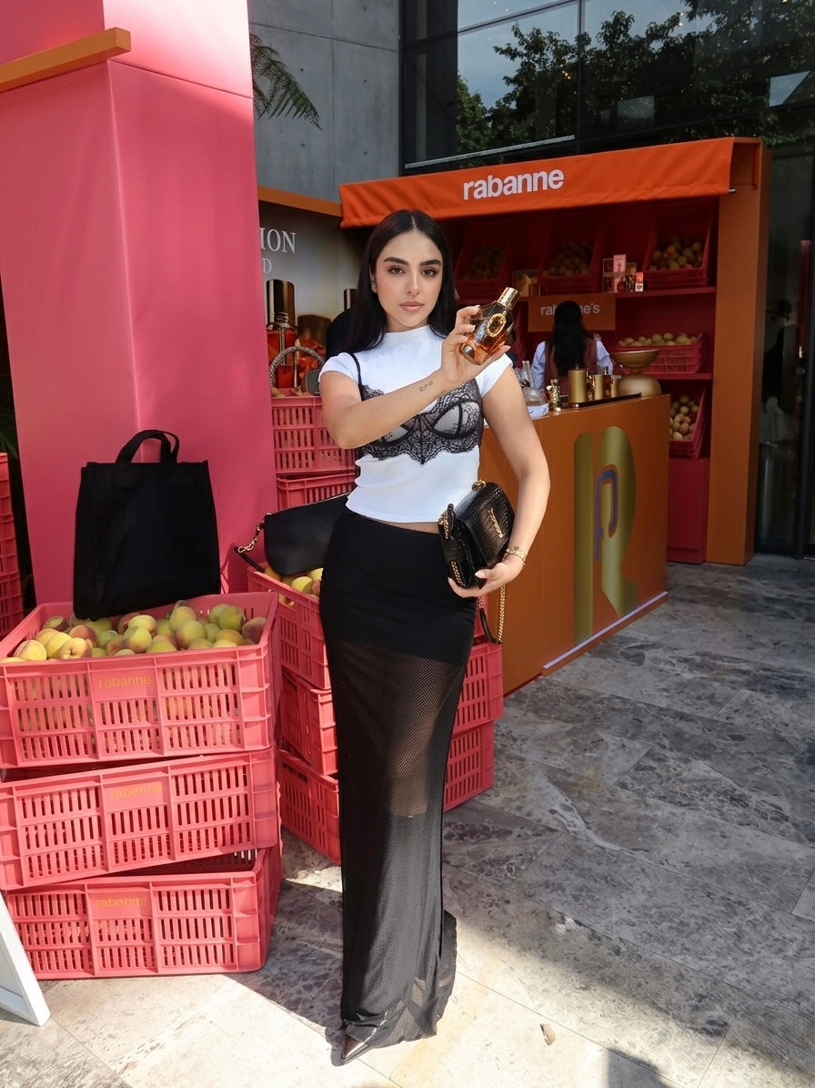 Falda mallatex larga