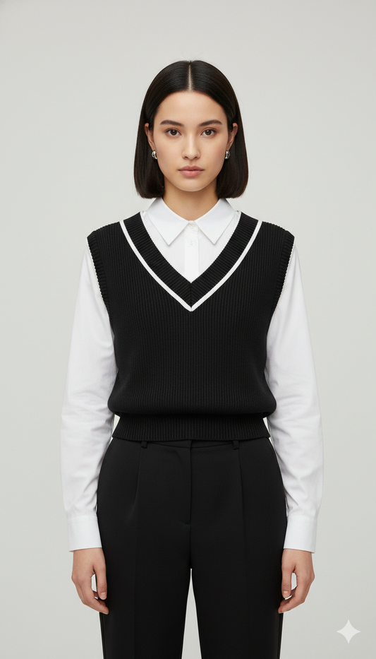 Chaleco tejido Cuello V