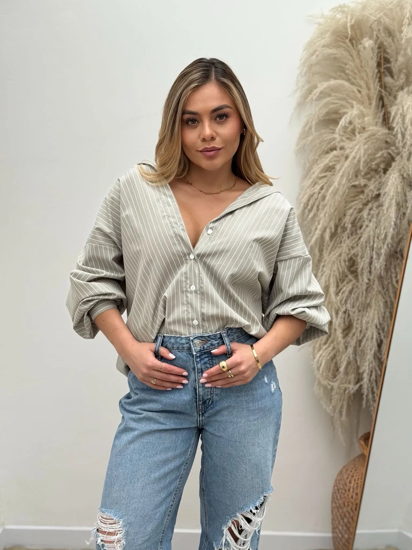 Camisa de rayas oversized