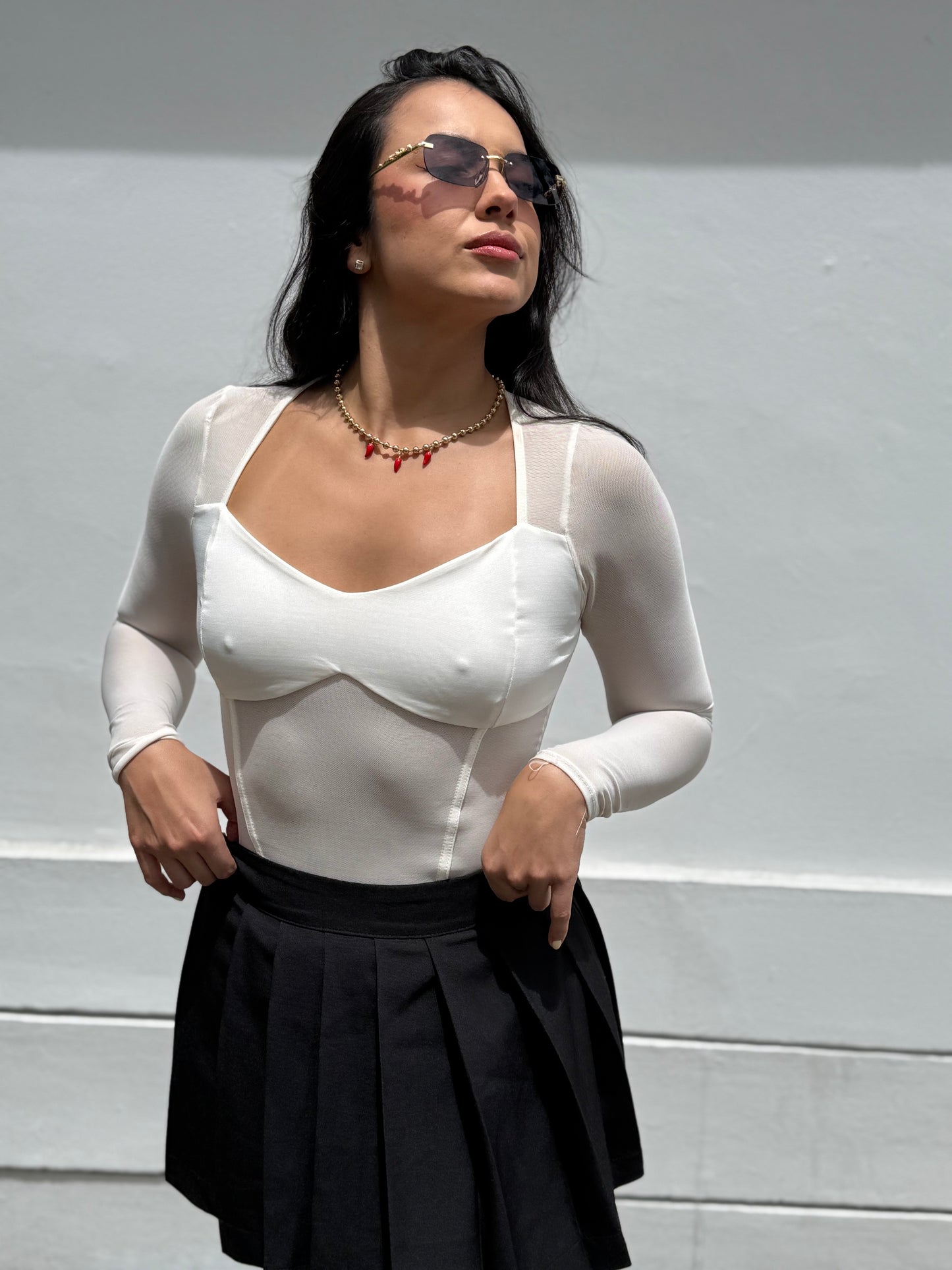 Body Cuello Cuadrado Transparencia