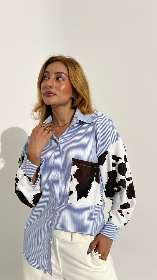 Camisa Rayas con Vaca