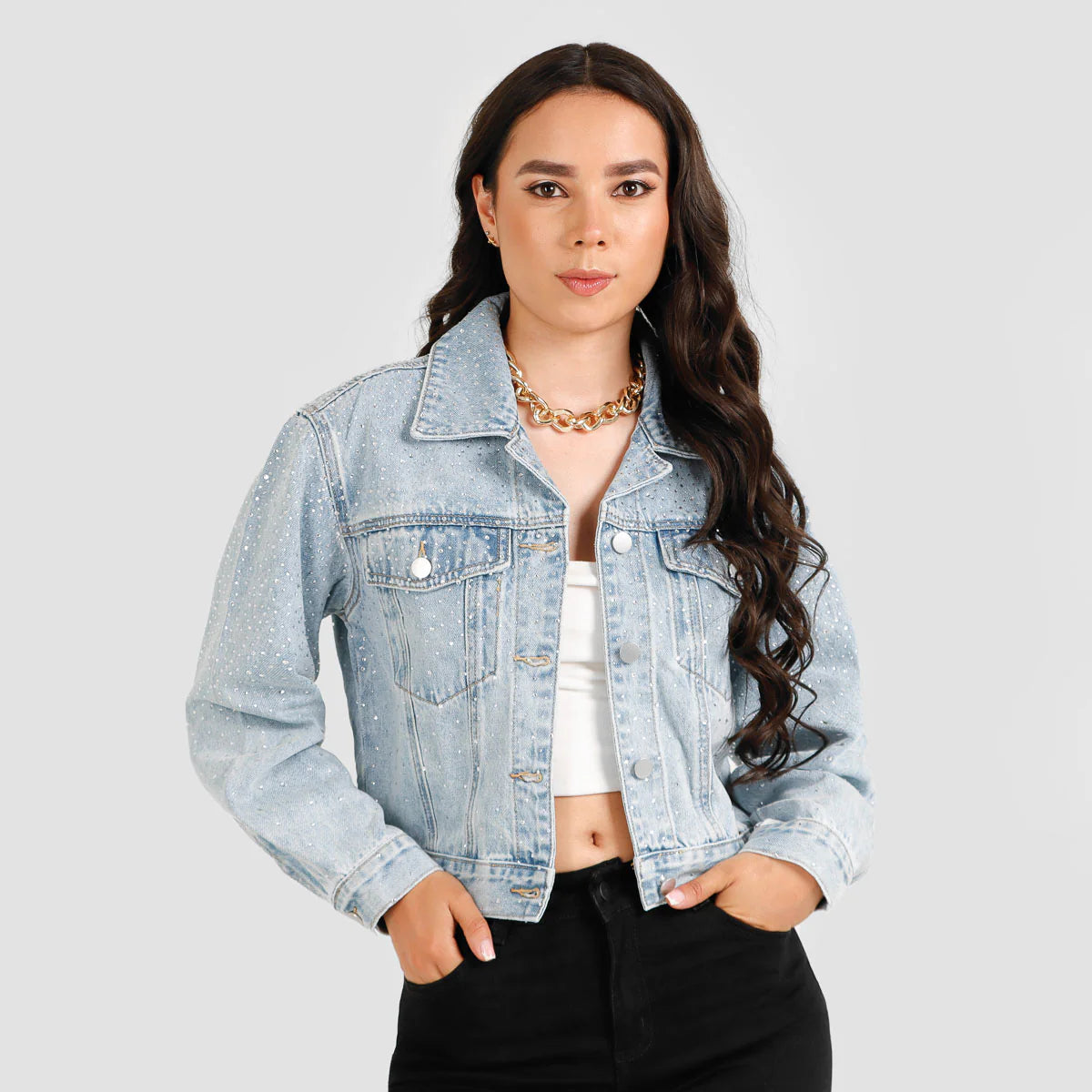 Chaqueta de brillos
