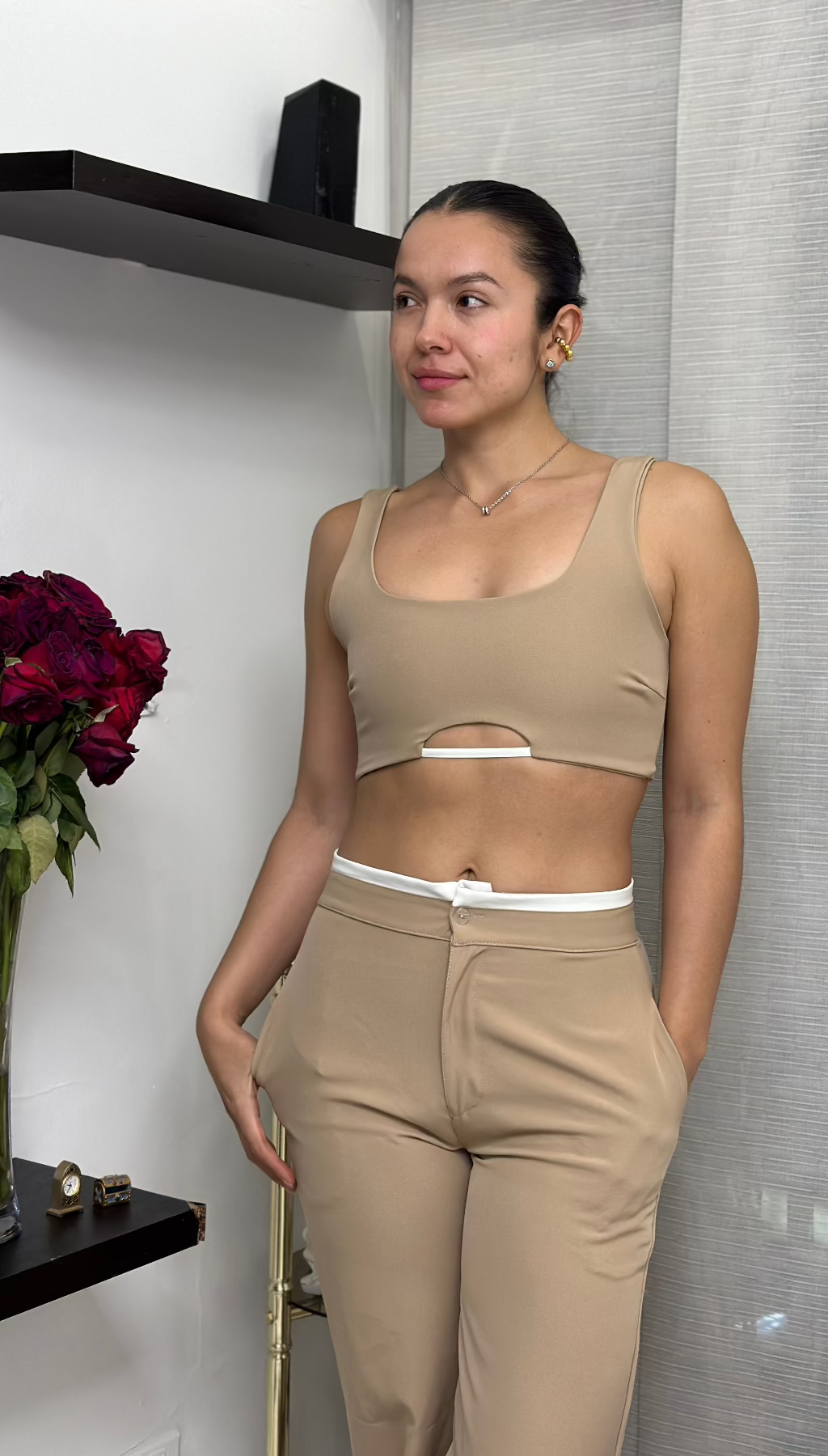 Set crop top y pantalon