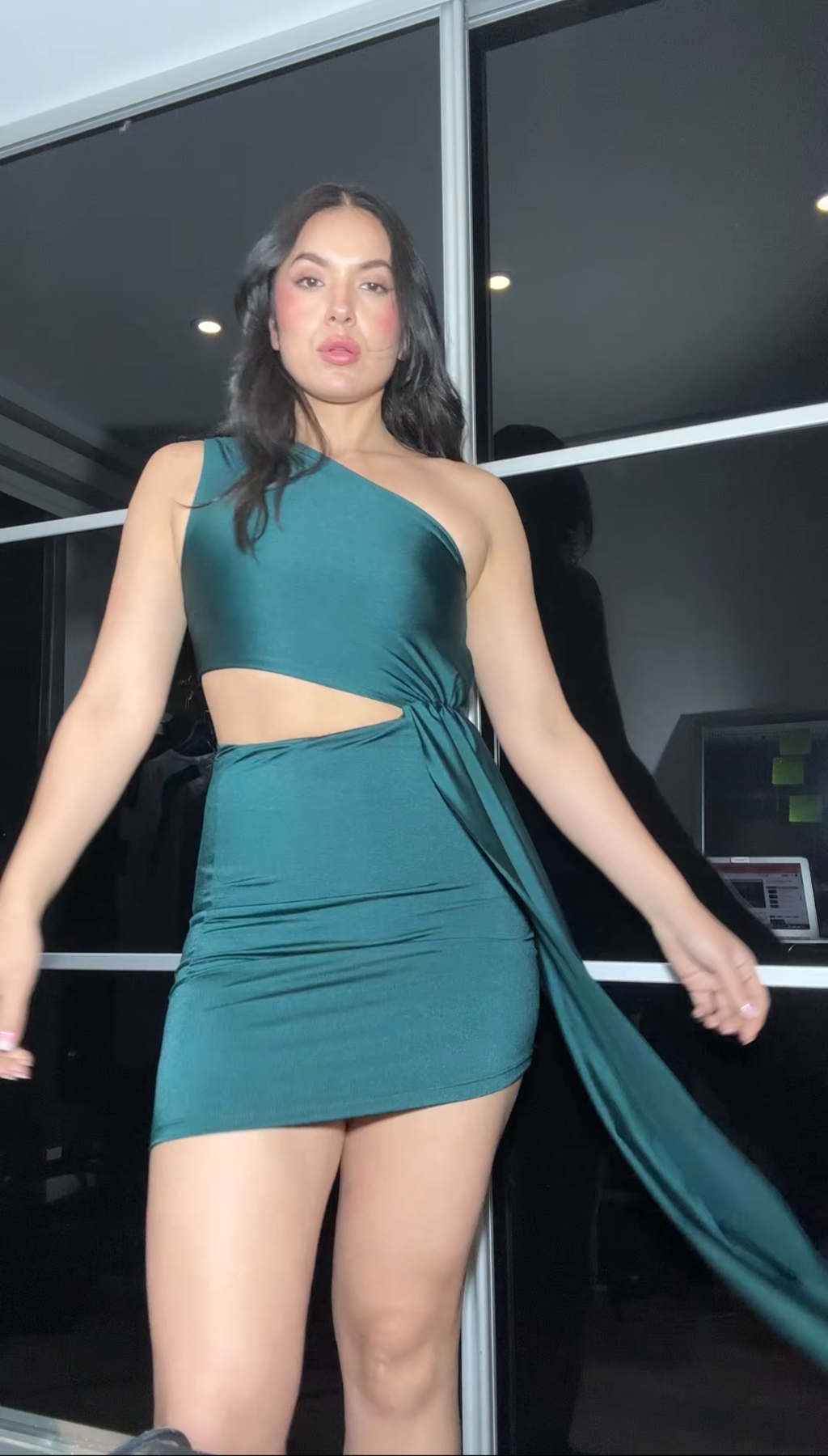 Vestido largo verde esmeralda