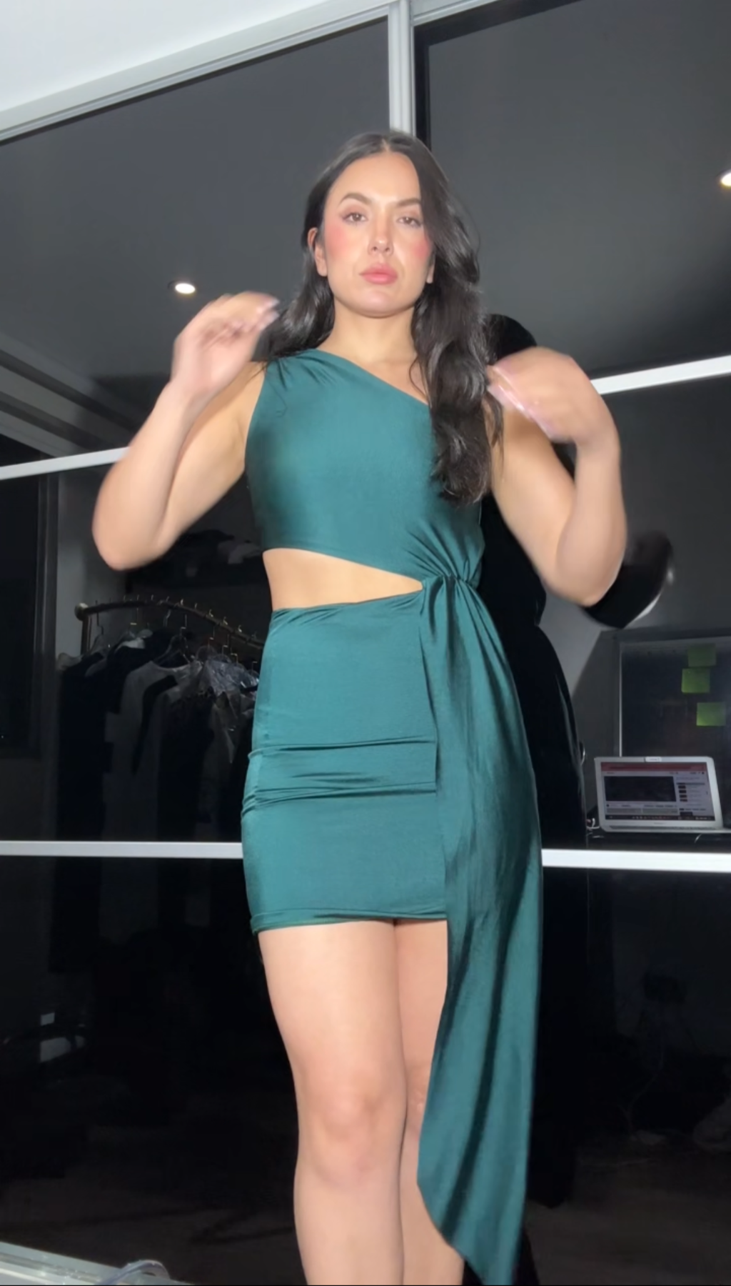 Vestido largo verde esmeralda